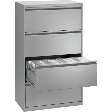 Crédence monobloc aluminium à 4 tiroirs L 80 cm